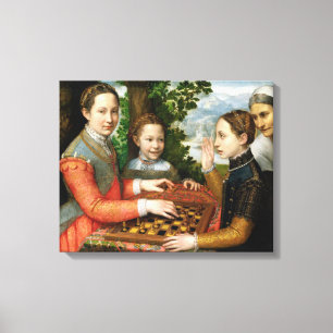 Game of Chess by Sofonisba Anguissola - Circa 1555 Canvas Print