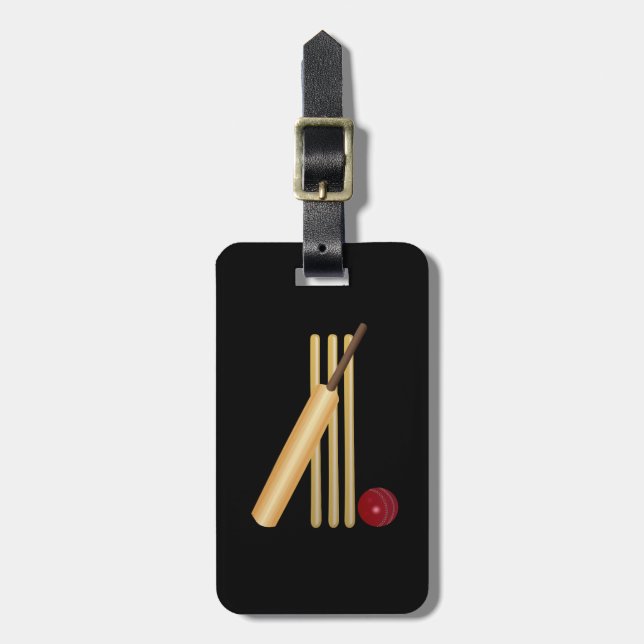 Game of Cricket Luggage Tag (Front Vertical)
