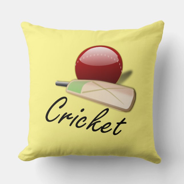 Game of Cricket, popular design, Throw Pillow (Front)