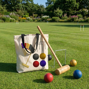 Game Of Croquet Tote Bag