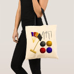 Game Of Croquet Tote Bag<br><div class="desc">Like croquet then this design is for you. It has all the gear you need for a game of croquet. The balls, the mallet, the goal and the flags. A full croquet set. This game of croquet design looks great on this tote bag. Perfect for yourself or as a gift...</div>
