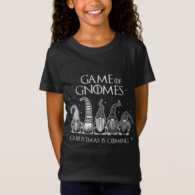 Game Of Gnomes Christmas Is Coming Funny Three Gno T-Shirt (Front)