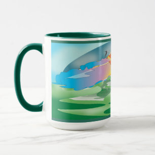 Game of Golf at Sunset Mug