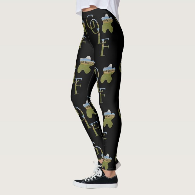 Game Of Golf Logo With Golfing Image, Leggings (Left)