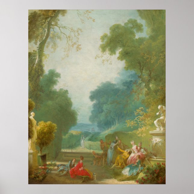 Game of Hot Cockles - Jean Fragonard Fine Art Poster (Front)