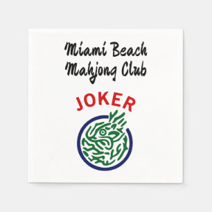 Game of Mahjong Joker Tile, Your Name or Club V1 Napkin