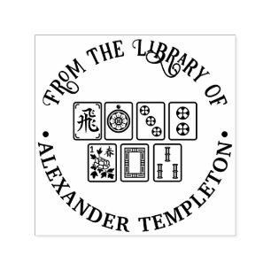 Game of Mahjong Tiles #1 Library Book Name Self-inking Stamp