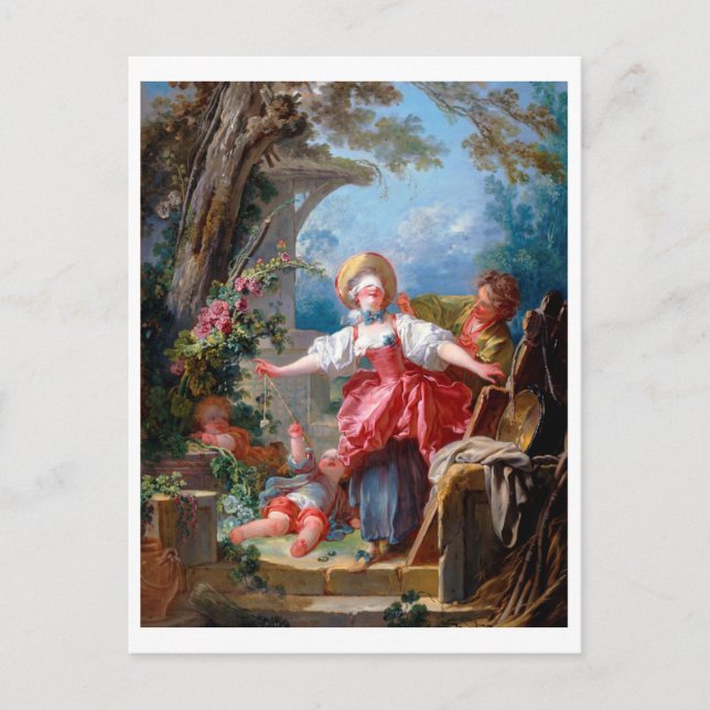 Game of Tag, Fragonard Postcard (Front)