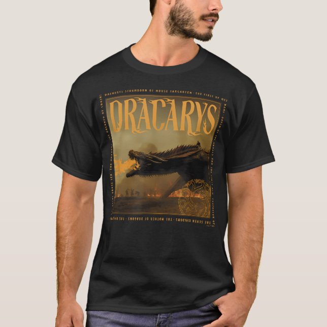 Game Of Thrones Dracarys Targaryen Dragon Text T-Shirt (Front)