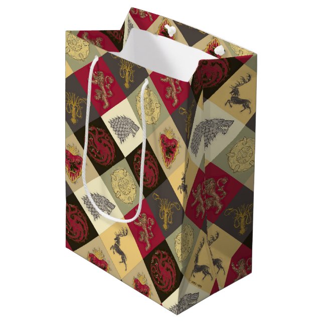 Game of Thrones Sigil Pattern Medium Gift Bag (Front Angled)