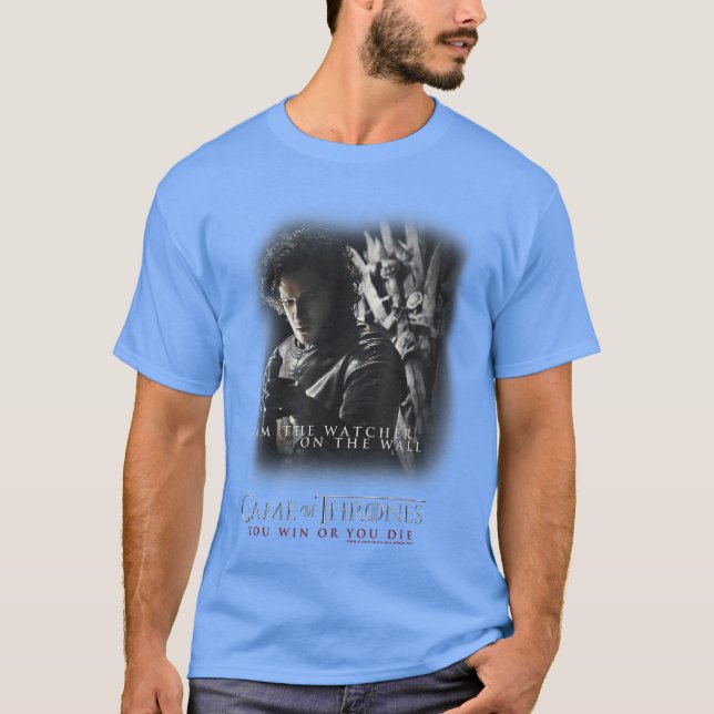 Game ofhrones Jon Snow I Amhe Watcher Onhe Wall bo T-Shirt (Front)