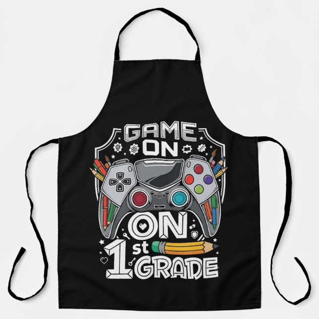 Game On 1st Grade Back to School Apron (Front)