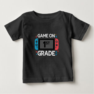 Game On 1st Grade Back To School Funny Gamer Baby T-Shirt