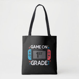 Game On 1st Grade Back To School Funny Gamer Tote Bag