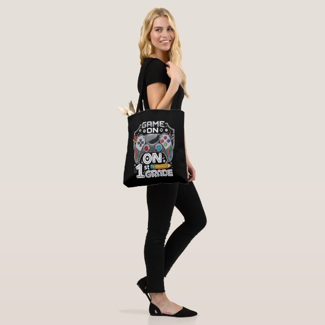 Game On 1st Grade Back to School Tote Bag (On Model)