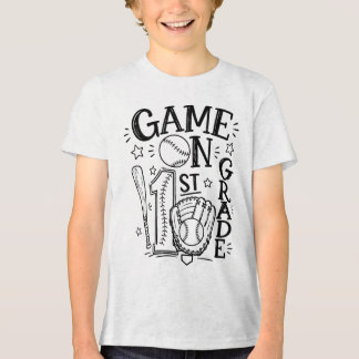 Game on 1st Grade Baseball First Day of School Tri-Blend Shirt