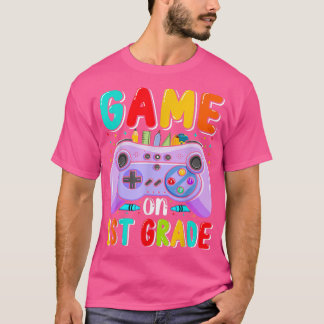 Game On 1st Grade First Day Of 1st Grader Boy Back T-Shirt