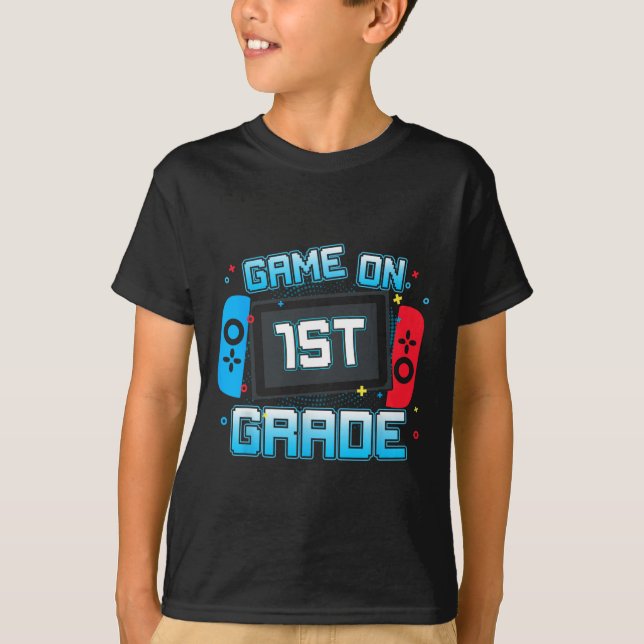Game On 1st Grade Gamer Back To School Boys Kids  T-Shirt (Front)