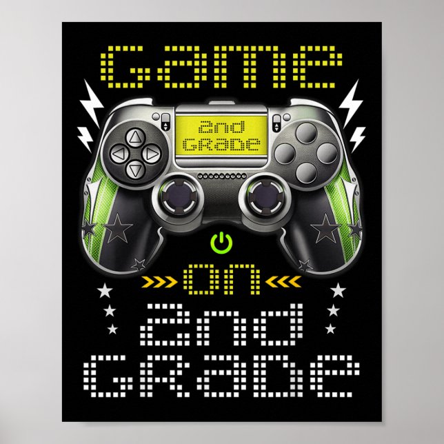 Game On 2nd Grade Back To School For Kids Girls Bo Poster (Front)