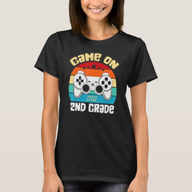 GAME ON 2nd Grade Gamer Teacher Student Back To Sc T-Shirt (Front)