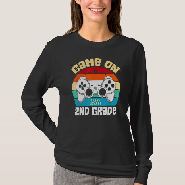 GAME ON 2nd Grade Gamer Teacher Student Back To Sc T-Shirt (Front)