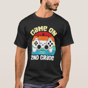 Game On 2nd Grade Level Unlocked Video Gamer Back  T-Shirt
