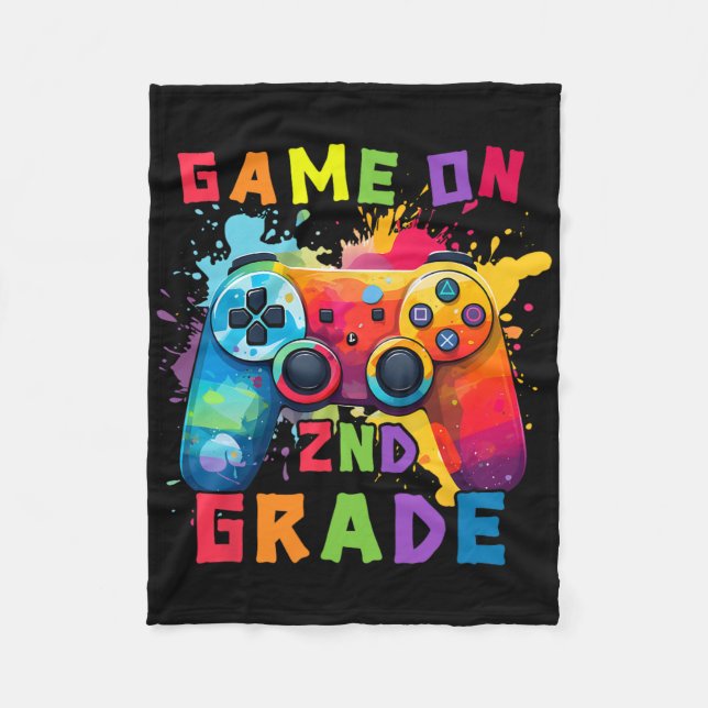 Game On 2nd Grade Tee  Fleece Blanket (Front)