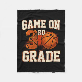 Game on 3rd grade basketball back to school fleece blanket