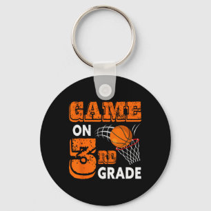 Game On 3rd Grade Basketball Back To School Fun Gi Key Ring