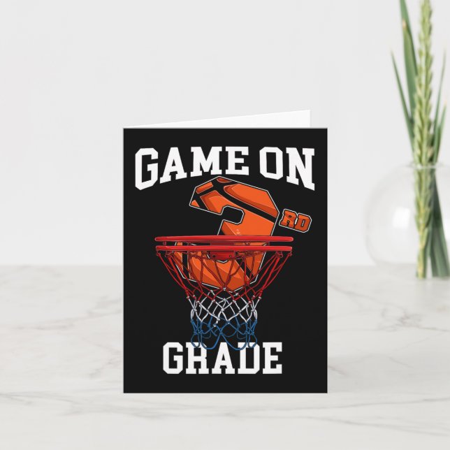 Game On 3rd Grade Basketball Back To School Studen Card (Front)