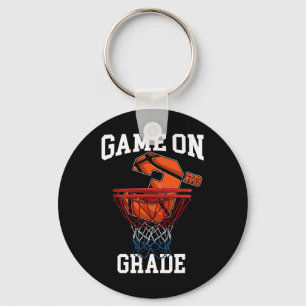 Game On 3rd Grade Basketball Back To School Studen Key Ring