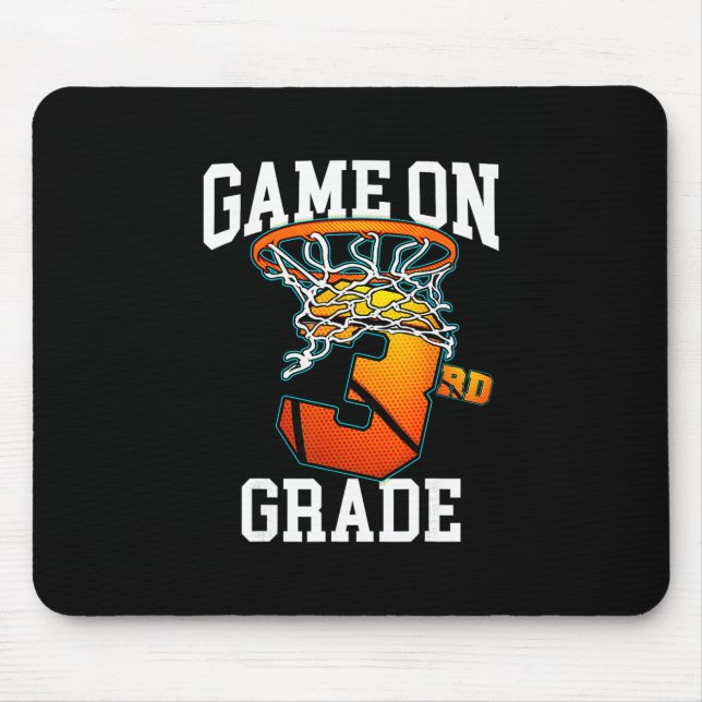 Game On 3rd Grade Sketll Ck To School Student Boys Mouse Pad (Front)
