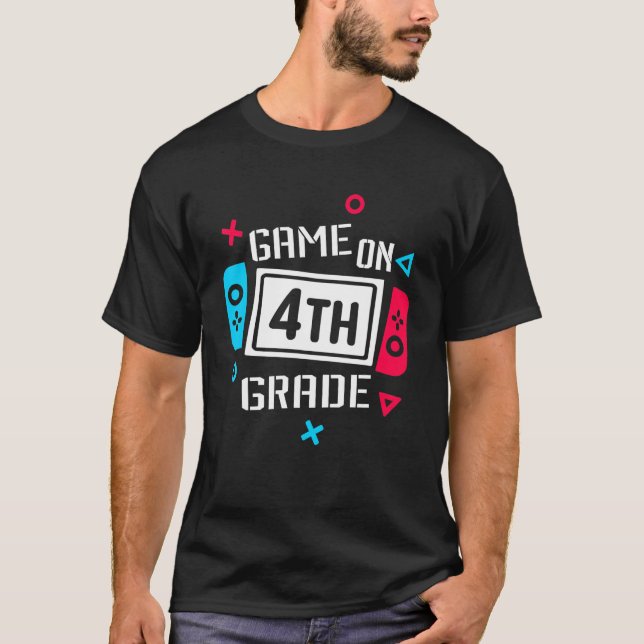 Game On 4th Fourth Grade Gamepad Back To School Te T-Shirt (Front)