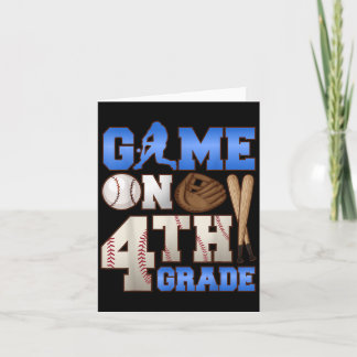 Game On 4th Grade Baseball Player Humour First Day Card