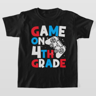 Game On 4th Grade Mum Of The Birthday Boy Gamer T-Shirt
