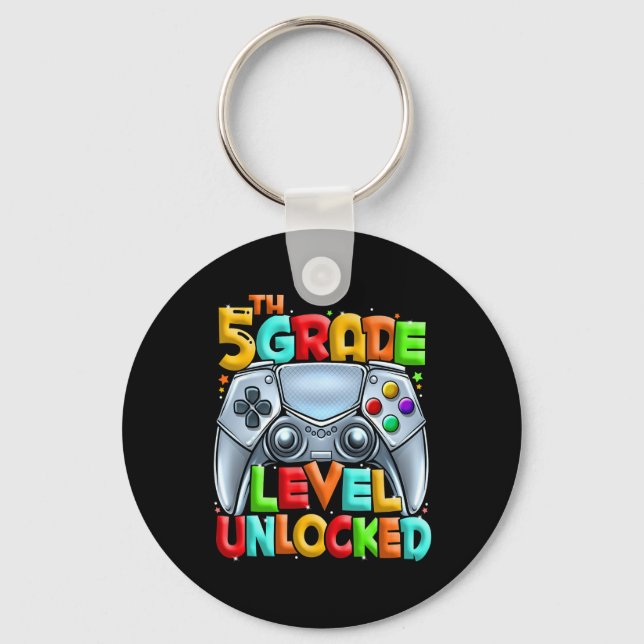 Game On 5th Grade Byck To School 5th Grade Level U Key Ring (Front)