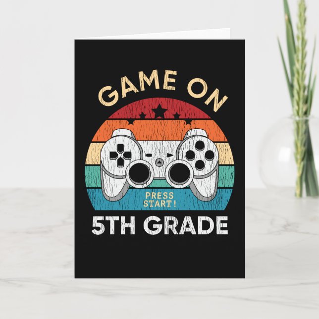 Game On 5th Grade Gamer Back School Student Gift Card (Front)