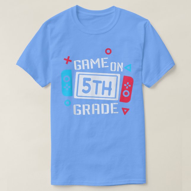 Game On 5th Grade Gaming Boys Back To School Video T-Shirt (Design Front)