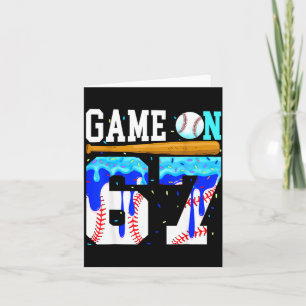 Game On 67 Baseball Drip Six Seven Meme 6 7 Birthd Card
