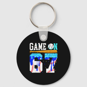 Game On 67 Baseball Drip Six Seven Meme 6 7 Birthd Key Ring
