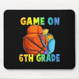 Game On 6th Grade First Day Of School Basketball B Mouse Pad