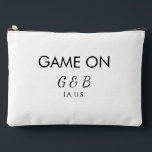 Game on add couple name wedding party place city g accessory pouch<br><div class="desc">design</div>
