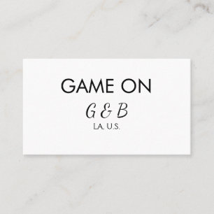 Game on add couple name wedding party place city g business card