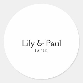 Game on add couple name wedding party place city g classic round sticker