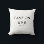 Game on add couple name wedding party place city g cushion<br><div class="desc">design</div>