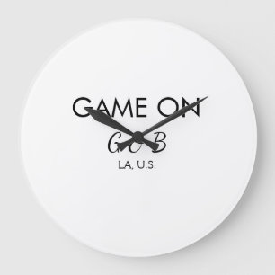 Game on add couple name wedding party place city g large clock