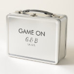 Game on add couple name wedding party place city g metal lunch box<br><div class="desc">design</div>