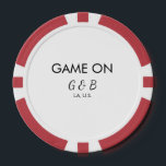 Game on add couple name wedding party place city g poker chips<br><div class="desc">design</div>