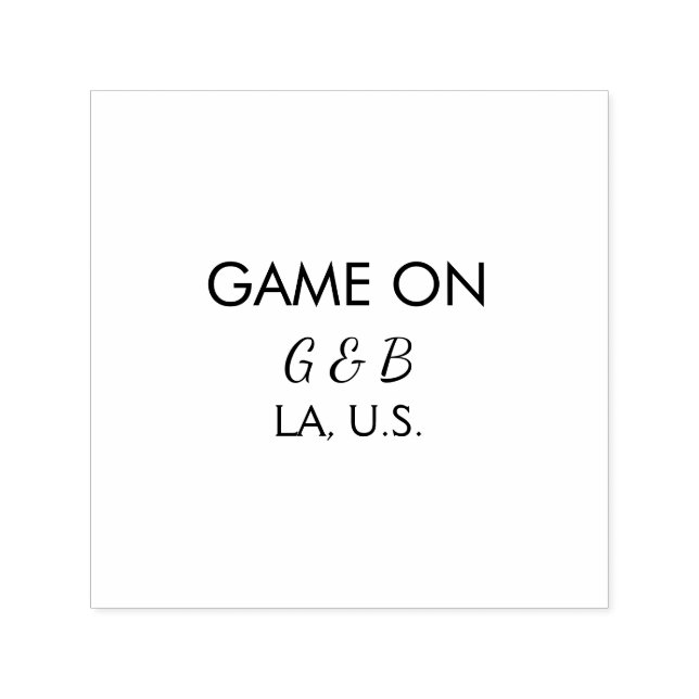 Game on add couple name wedding party place city g self-inking stamp (Design)