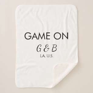 Game on add couple name wedding party place city g sherpa blanket